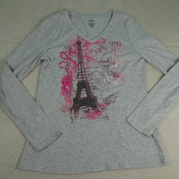 Paris France Eiffel Tower L/S T-Shirt Small - Picture 1 of 4